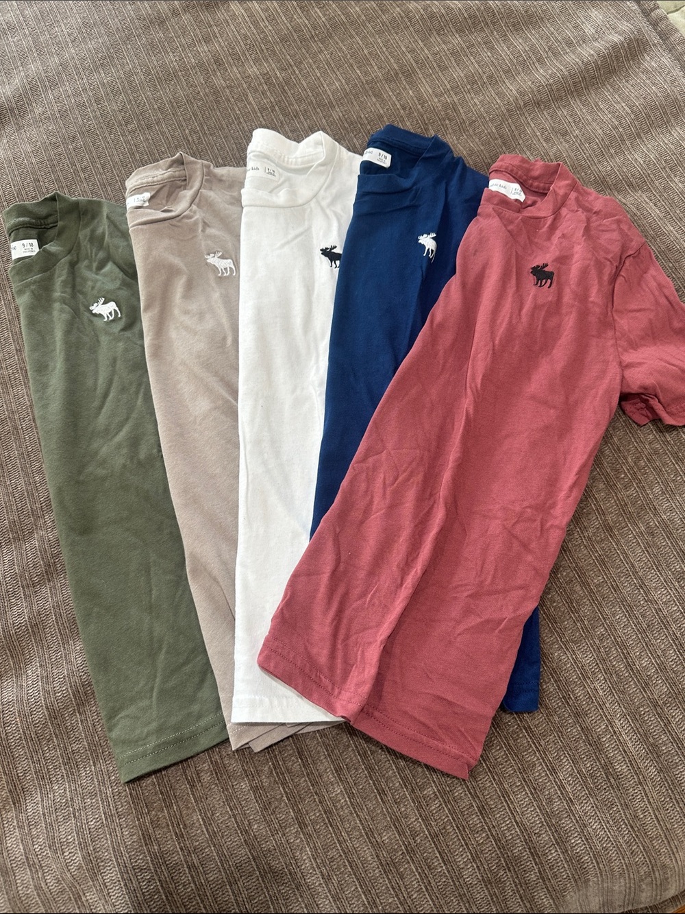 KidsAbercrombie & Fitch Moose Logo Tee Bundle - Olive, Taupe, White, Navy, Mauve